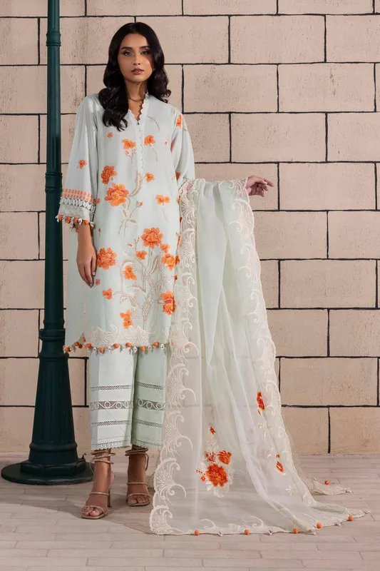 Sana Safinaz Muzlin Spring 25 Off White Organza – view 1 – Poshaq