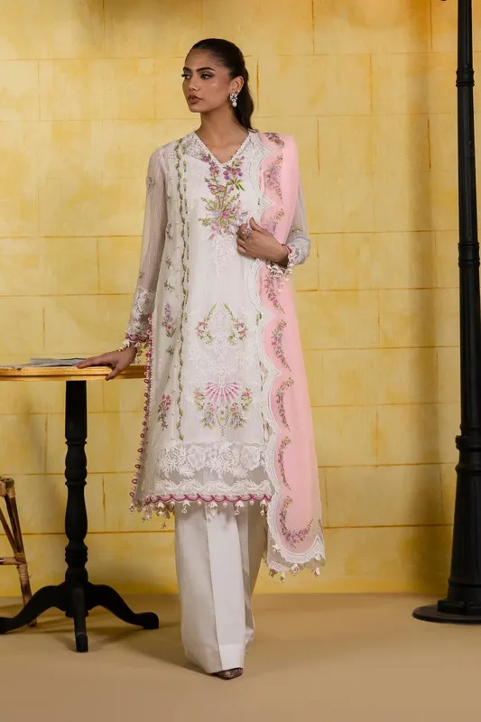 Sana Safinaz Muzlin Spring 25 White Organza – view 1 – Poshaq