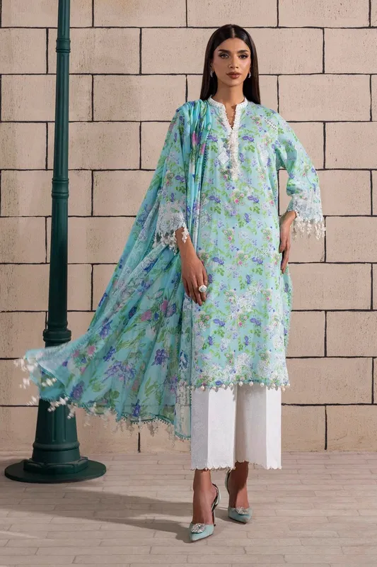 Sana Safinaz Muzlin Spring 25 Light Blue Organza – view 1 – Poshaq