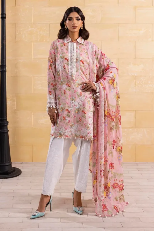 Sana Safinaz Muzlin Spring 25 Light Pink Organza – view 1 – Poshaq