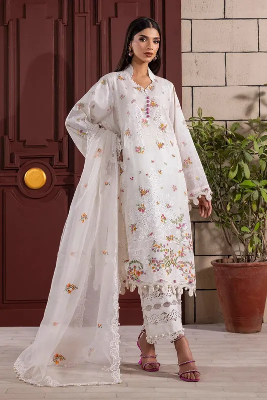 Sana Safinaz Muzlin Spring 25 White Organza – view 1 – Poshaq