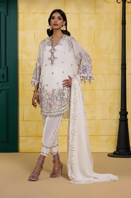 Sana Safinaz Muzlin Spring 25 Off White Organza – view 1 – Poshaq