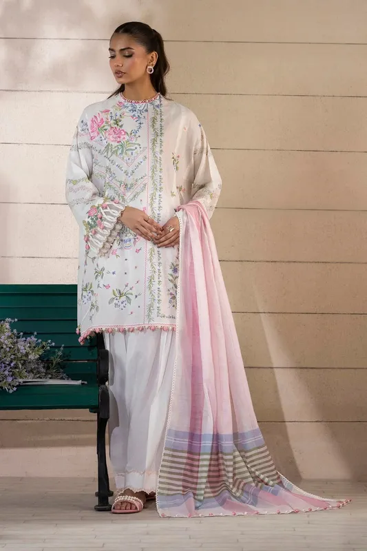 Sana Safinaz Muzlin Spring 25 White Organza – view 1 – Poshaq