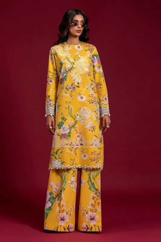 Sana Safinaz Mahay Spring 25 Yellow Organza – view 1 – Poshaq
