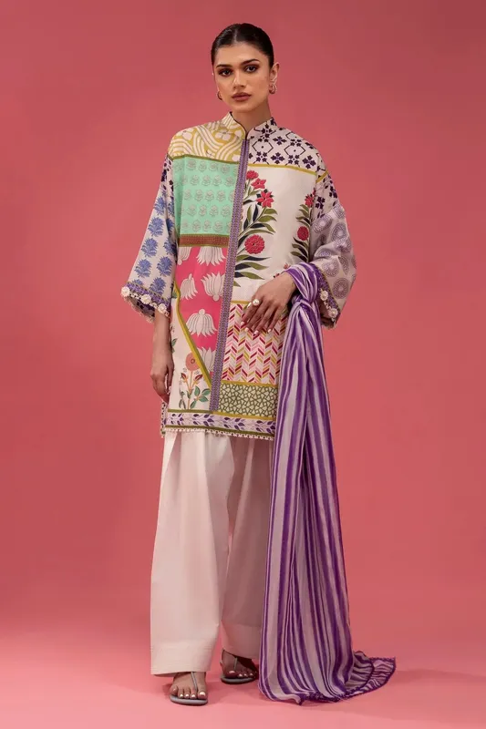Sana Safinaz Mahay Spring 25 Lavender Pinocchio Chiffon – view 1 – Poshaq