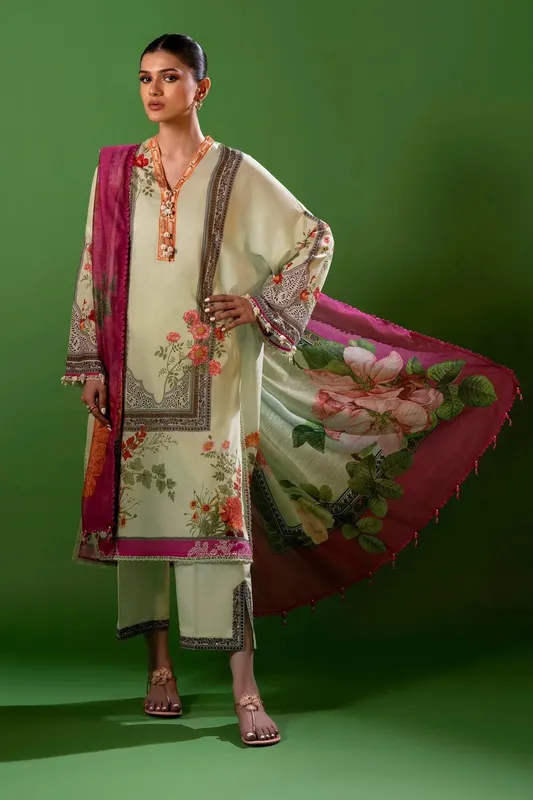 Sana Safinaz Mahay Spring 25 Pastel Mint Organza – view 1 – Poshaq