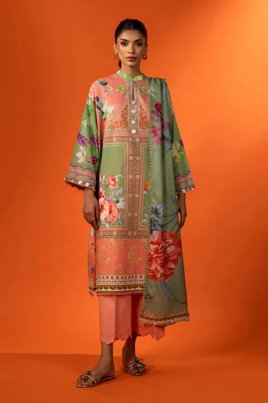 Sana Safinaz Mahay Spring 25 Mint Green Cambric – view 1 – Poshaq
