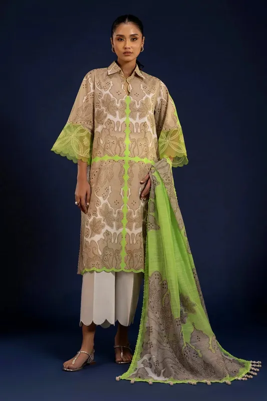 Sana Safinaz Mahay Spring 25 Coffee Organza – view 1 – Poshaq
