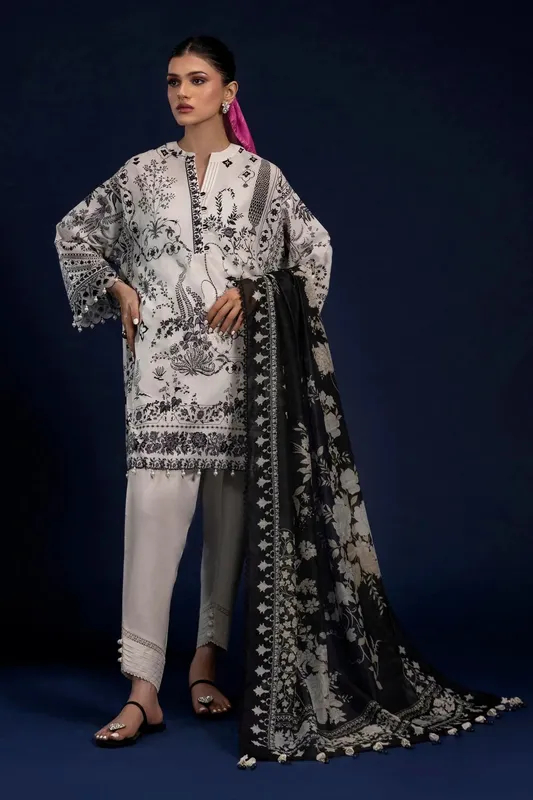 Sana Safinaz Mahay Spring 25 White Organza – view 1 – Poshaq