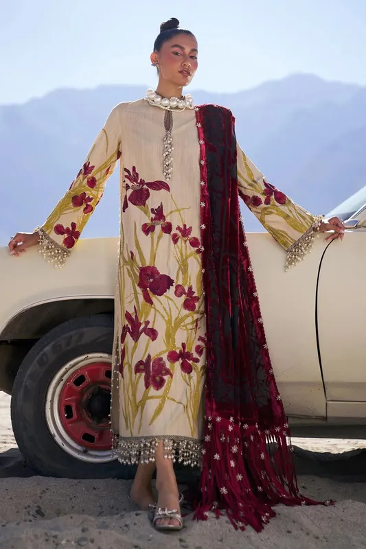 Sana Safinaz Winter Shawl 24 Beige Cotton – view 1 – Poshaq