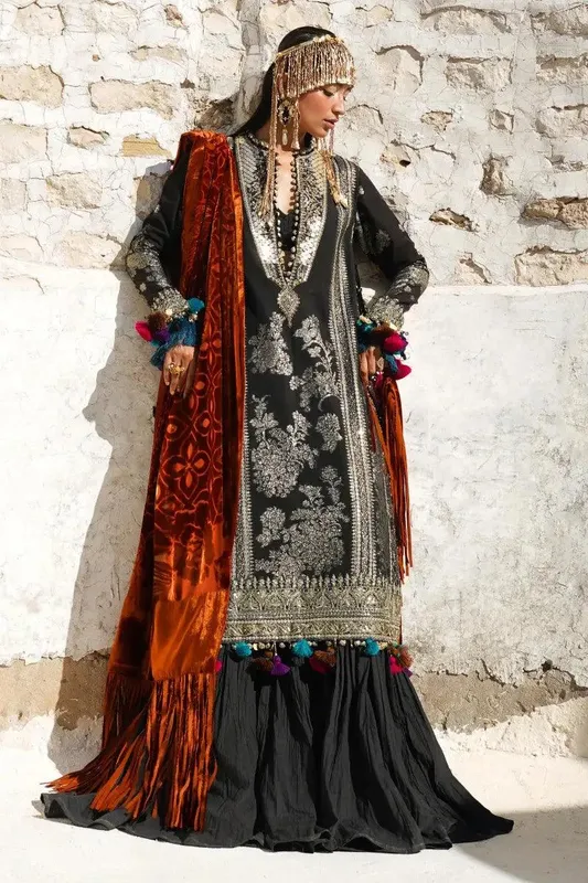 Sana Safinaz Winter Luxury 23 Black Jacquard – view 1 – Poshaq