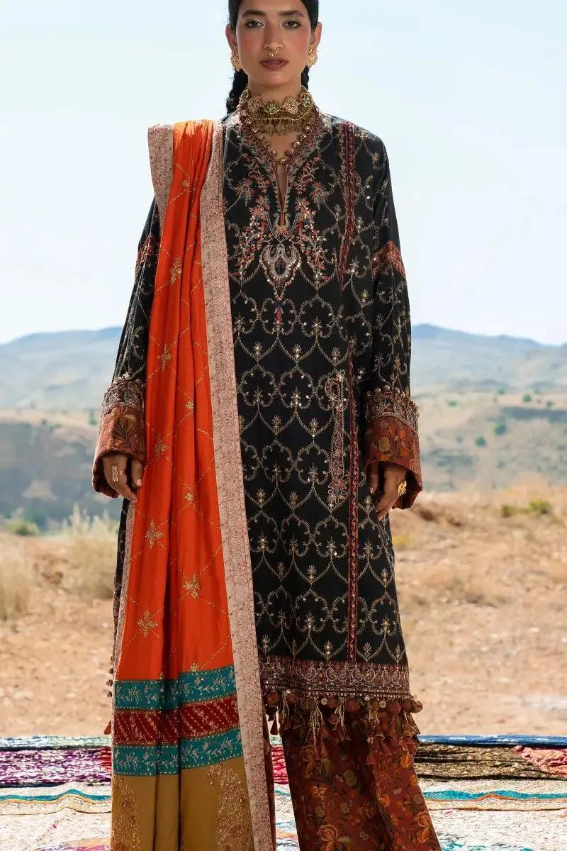 Sana Safinaz Winter Luxury 23 Black Raw Silk – view 1 – Poshaq