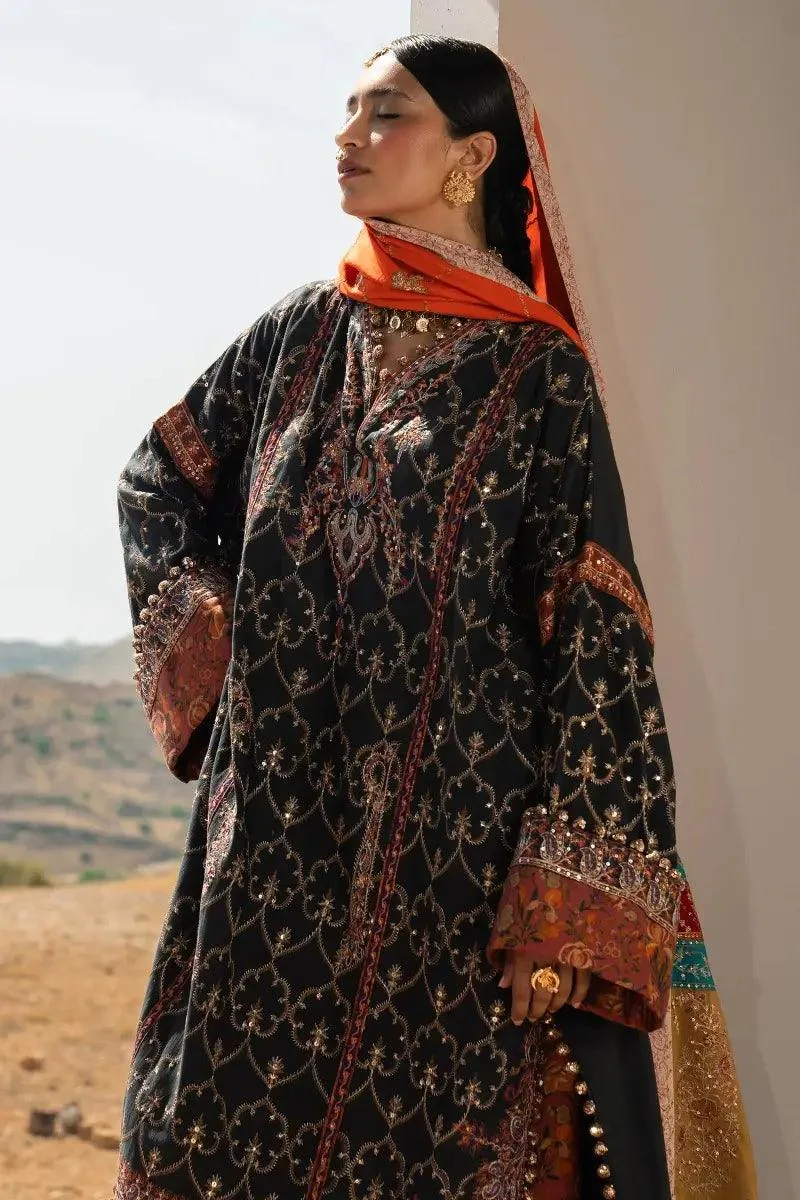 Sana Safinaz Winter Luxury 23 Black Raw Silk – view 2 – Poshaq