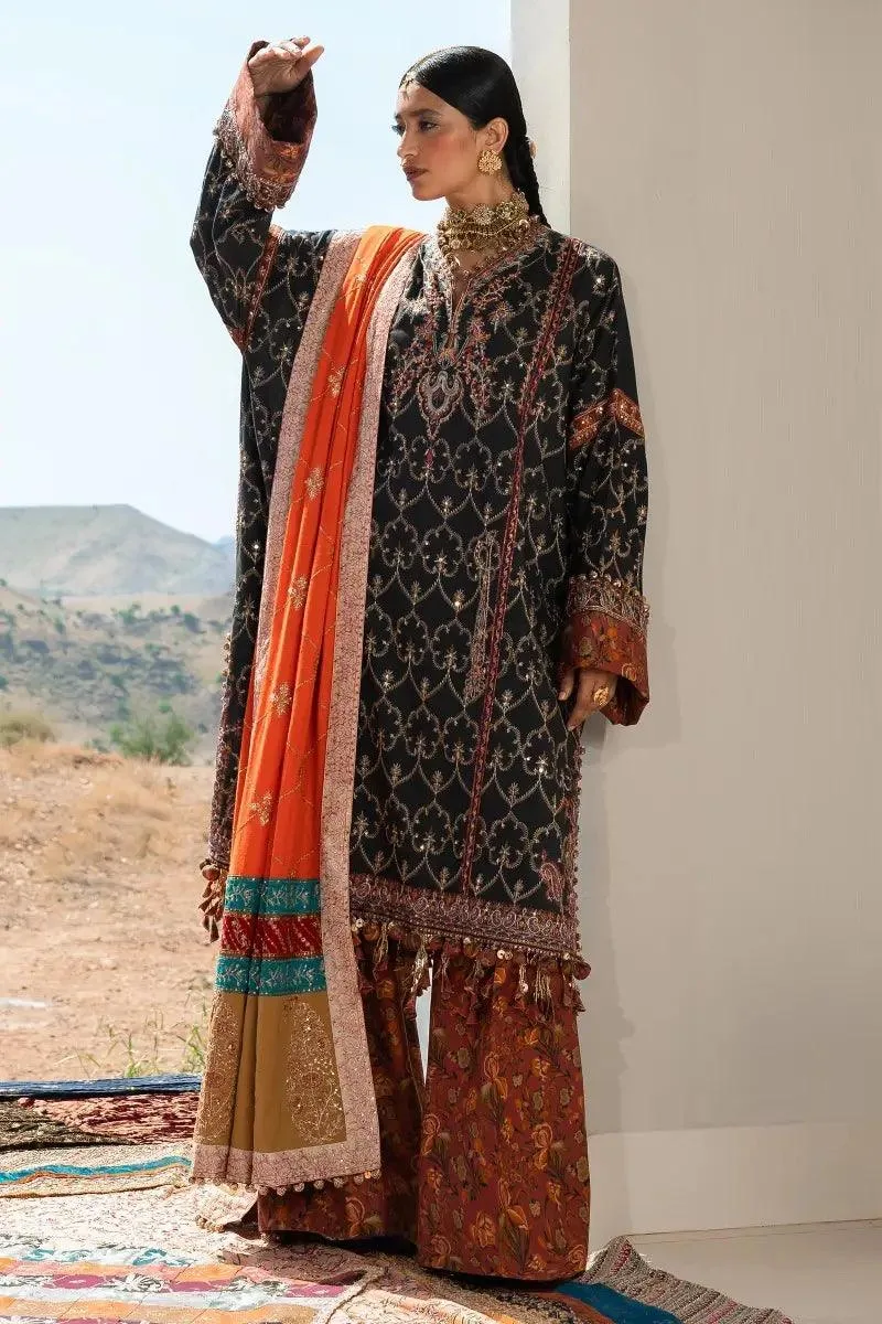 Sana Safinaz Winter Luxury 23 Black Raw Silk – view 3 – Poshaq