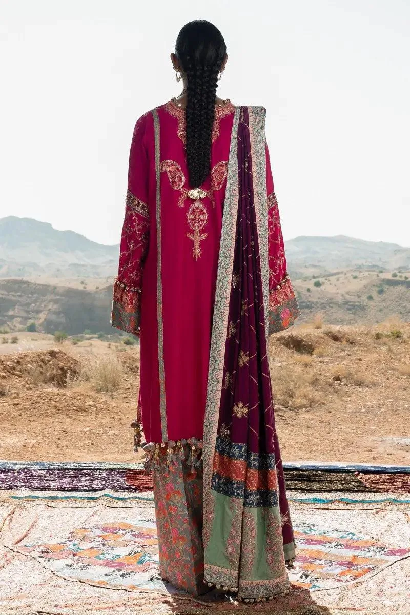 Sana Safinaz Winter Luxury 23 Magenta Raw Silk – view 2 – Poshaq