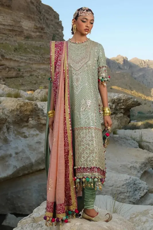 Sana Safinaz Winter Luxury 23 Green Cotton – view 1 – Poshaq