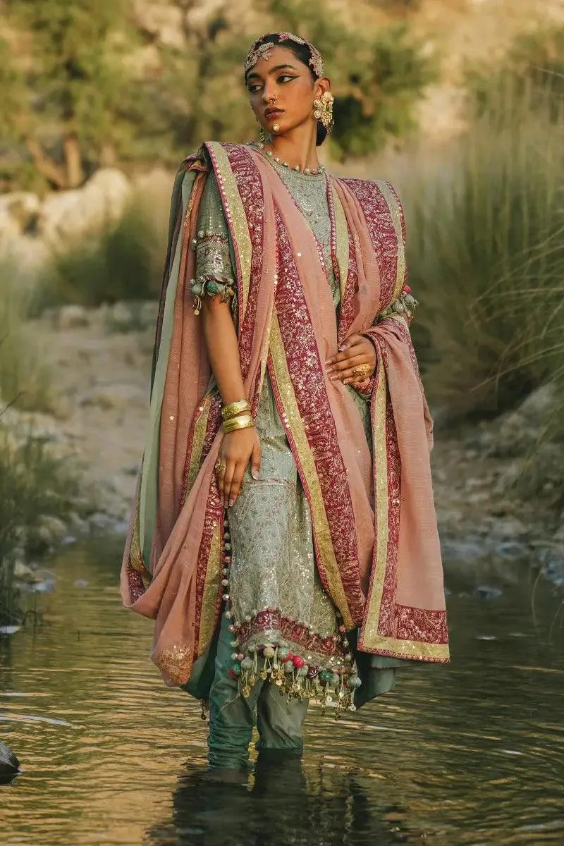 Sana Safinaz Winter Luxury 23 Green Cotton – view 3 – Poshaq