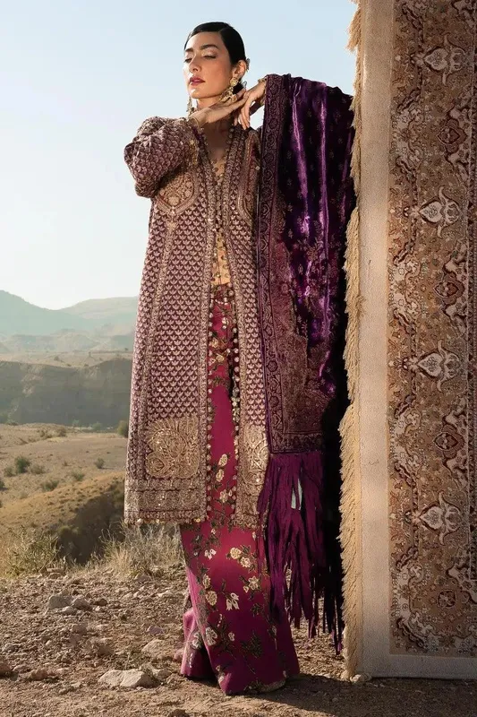 Sana Safinaz Winter Luxury 23 Purple Raw Silk – view 1 – Poshaq