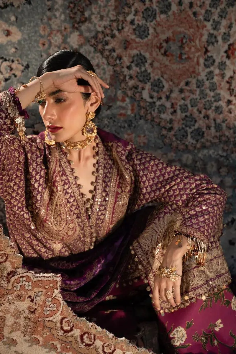 Sana Safinaz Winter Luxury 23 Purple Raw Silk – view 2 – Poshaq