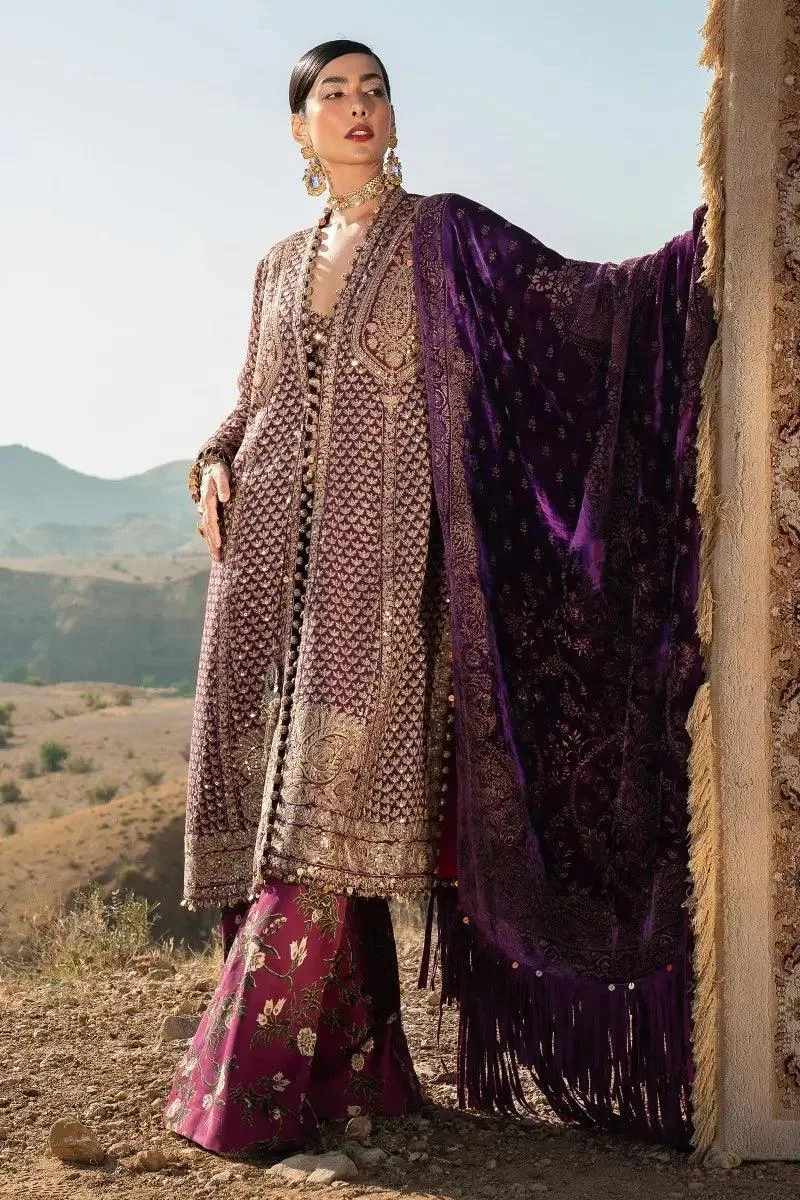 Sana Safinaz Winter Luxury 23 Purple Raw Silk – view 3 – Poshaq