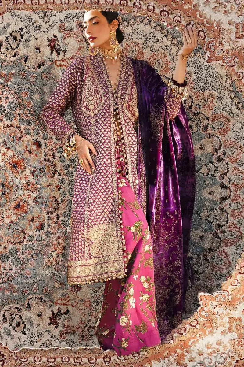 Sana Safinaz Winter Luxury 23 Purple Raw Silk – view 5 – Poshaq