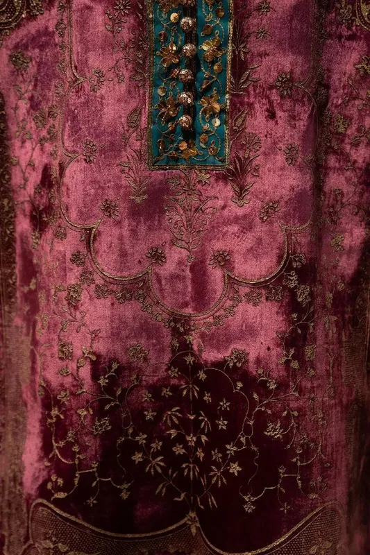 Sana Safinaz Winter Luxury 23 Gold Raw Silk – view 1 – Poshaq