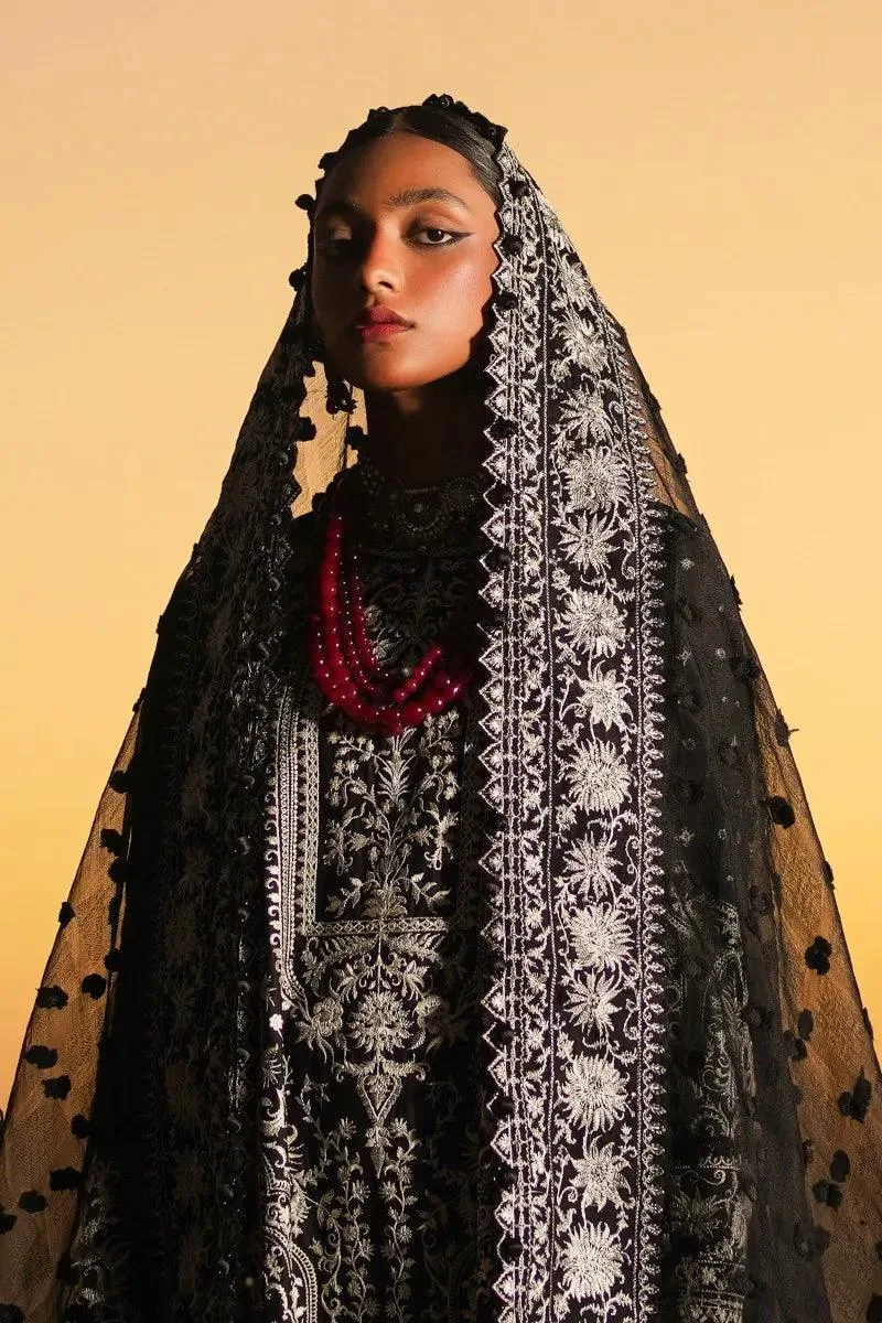 Sana Safinaz Luxury Lawn 2023 Black Jacquard – view 5 – Poshaq