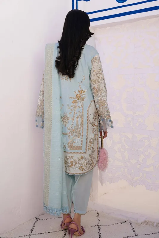 Sana Safinaz Muzlin Spring 24 Blue Jacquard – view 1 – Poshaq