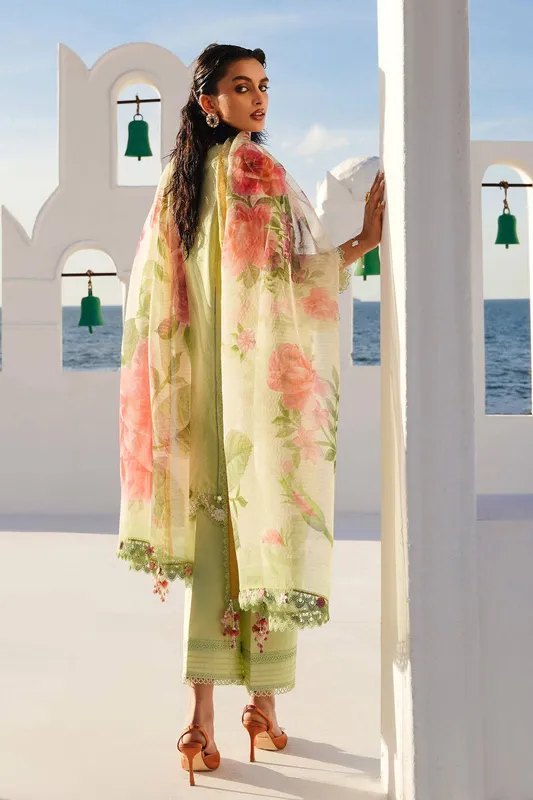 Sana Safinaz Muzlin Spring 24 Green Organza – view 1 – Poshaq