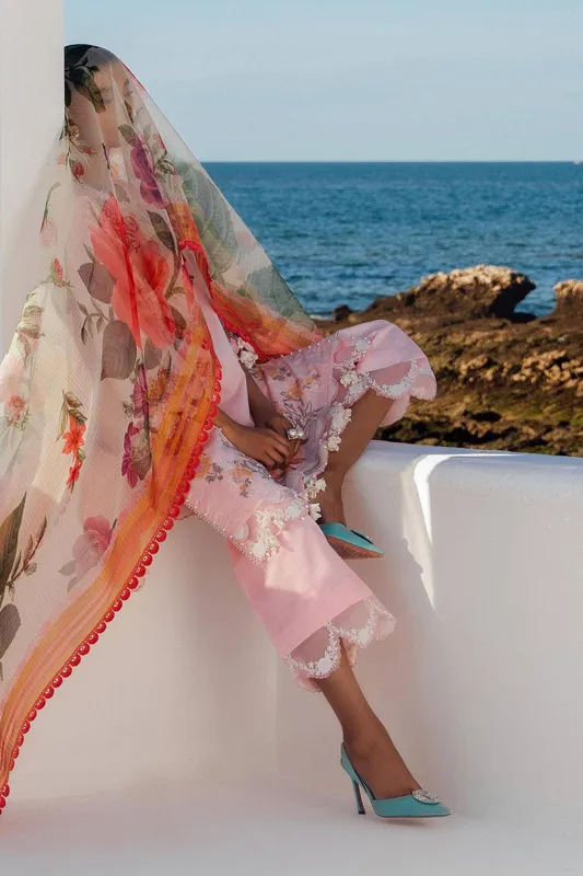 Sana Safinaz Muzlin Spring 24 Pink Organza – view 1 – Poshaq