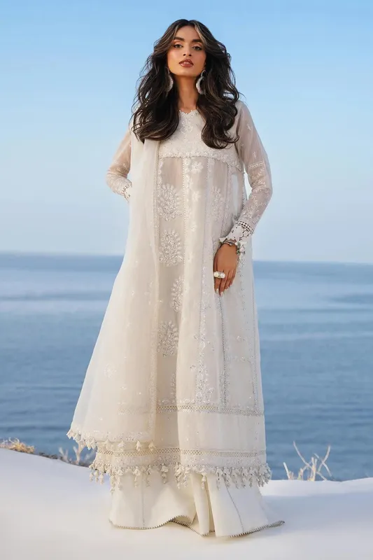 Sana Safinaz Muzlin Spring 24 White Organza – view 1 – Poshaq