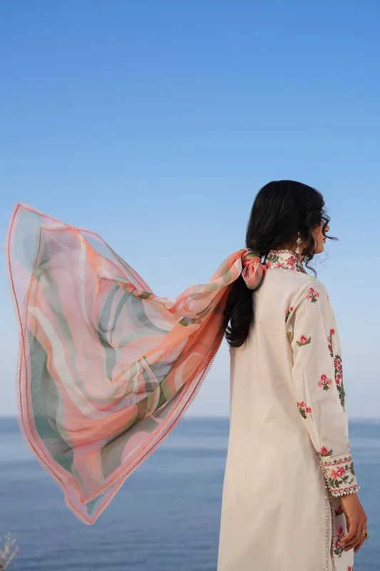 Sana Safinaz Muzlin Spring 24 Silver Organza – view 1 – Poshaq