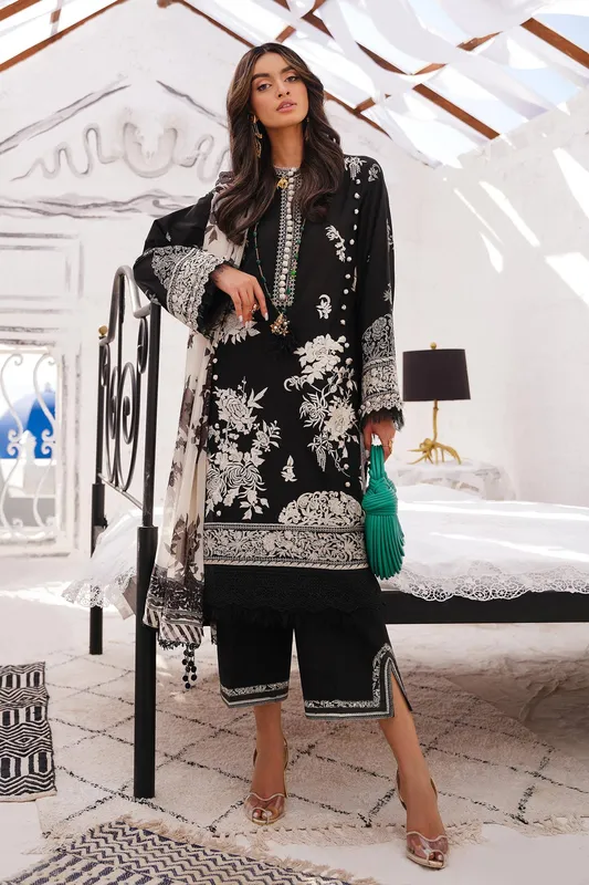 Sana Safinaz Muzlin Spring 24 Silver Organza – view 1 – Poshaq