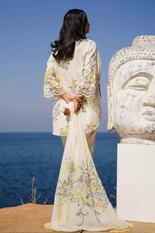 Sana Safinaz Muzlin Spring 24 Off White Organza – view 1 – Poshaq