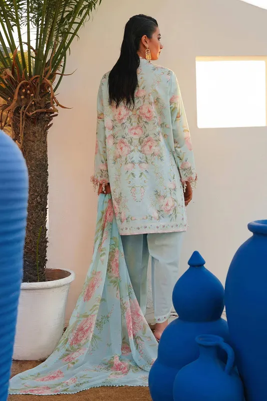 Sana Safinaz Muzlin Spring 24 Ferozi Organza – view 1 – Poshaq