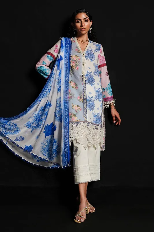 Sana Safinaz Muzlin Spring 24 Silver Organza – view 1 – Poshaq