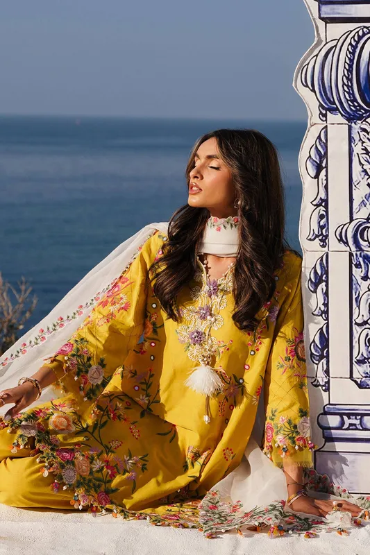 Sana Safinaz Muzlin Spring 24 Yellow Organza – view 1 – Poshaq