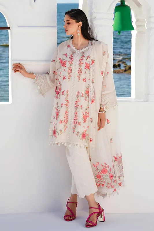 Sana Safinaz Muzlin Spring 24 White Organza – view 1 – Poshaq
