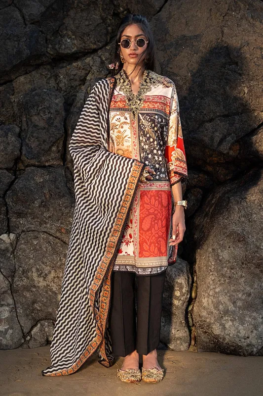 Sana Safinaz Mahay Spring 24 Ivory Organza – view 1 – Poshaq