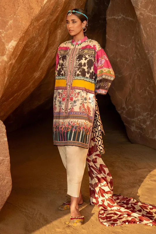 Sana Safinaz Mahay Spring 24 Ivory Chiffon – view 1 – Poshaq