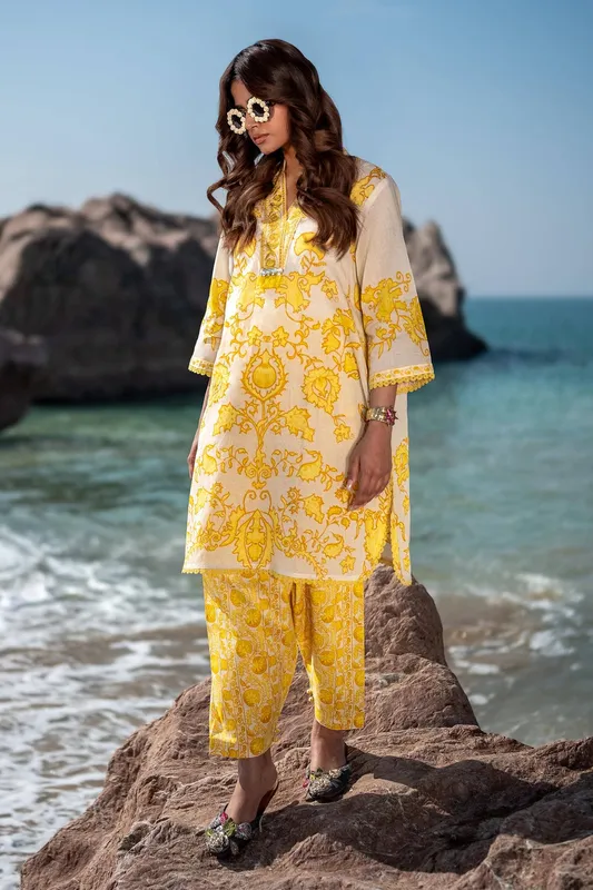 Sana Safinaz Mahay Spring 24 Yellow Organza – view 1 – Poshaq