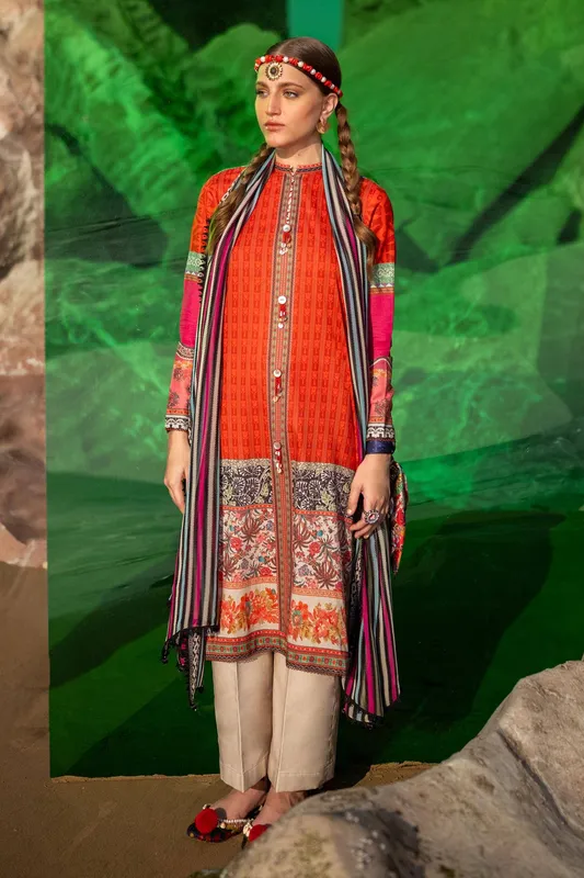 Sana Safinaz Mahay Spring 24 Red Chiffon – view 1 – Poshaq