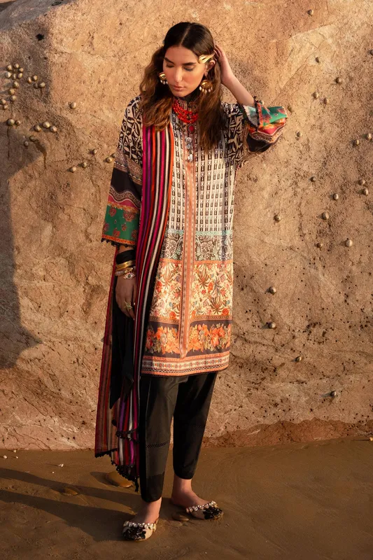 Sana Safinaz Mahay Spring 24 Ivory Chiffon – view 1 – Poshaq