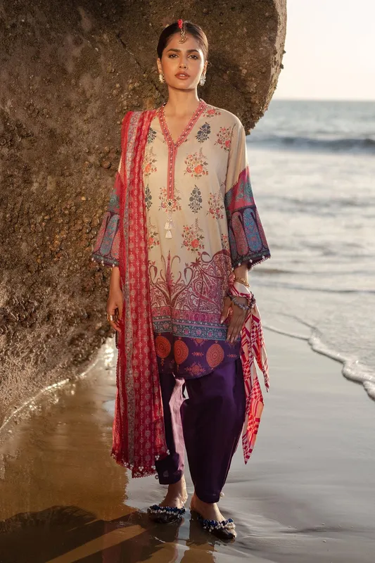 Sana Safinaz Mahay Spring 24 Brown Cambric – view 1 – Poshaq