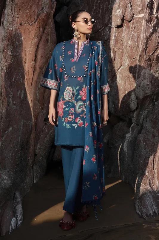 Sana Safinaz Mahay Spring 24 Blue Organza – view 1 – Poshaq