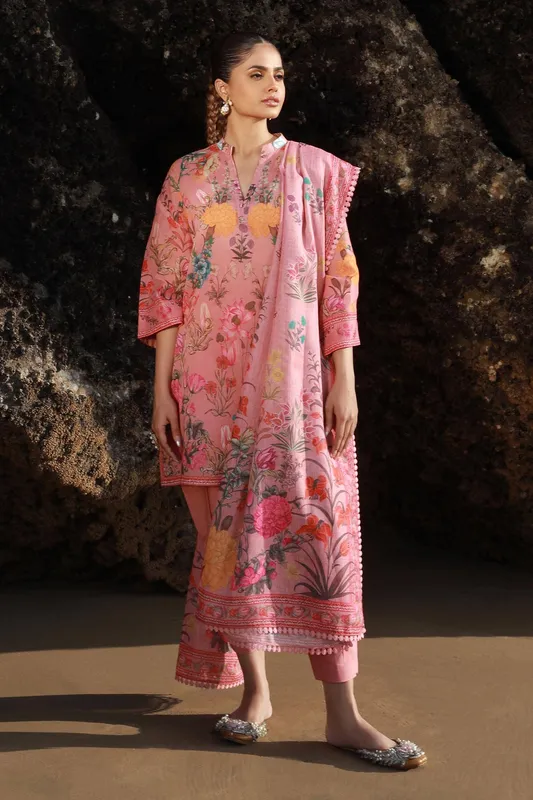 Sana Safinaz Mahay Spring 24 Pink Cambric – view 1 – Poshaq