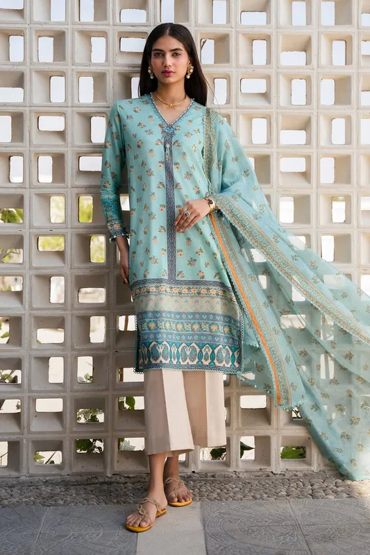 Sana Safinaz Mahay Spring 24 Blue Organza – view 1 – Poshaq