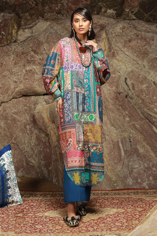 Sana Safinaz Mahay Spring 24 Blue Cambric – view 1 – Poshaq