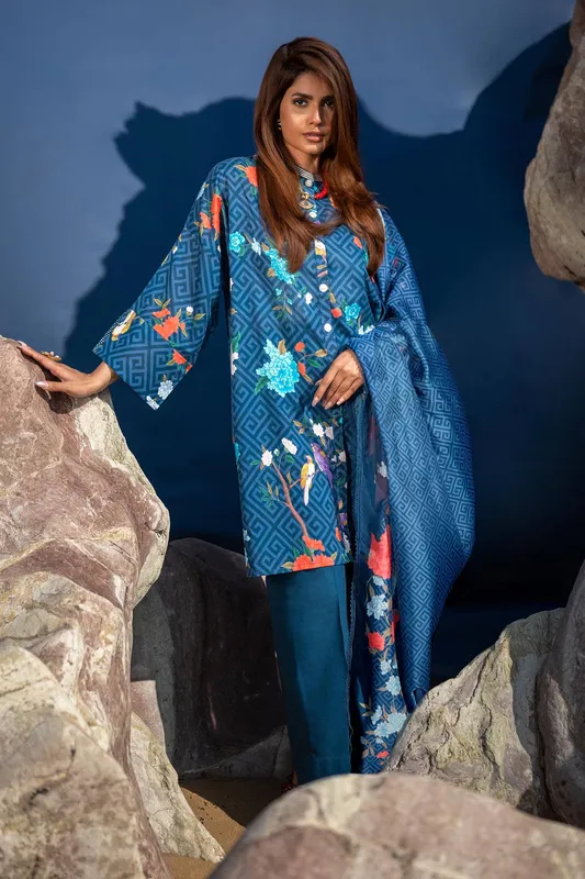 Sana Safinaz Mahay Spring 24 Blue Organza – view 1 – Poshaq