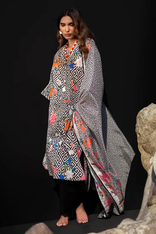 Sana Safinaz Mahay Spring 24 Black Organza – view 1 – Poshaq